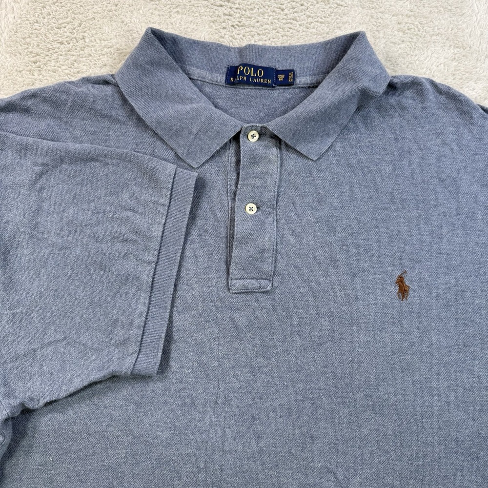 Polo Ralph Lauren Shirt Mens 3XB Blue Short Sleeve Pony Collared Golf Top